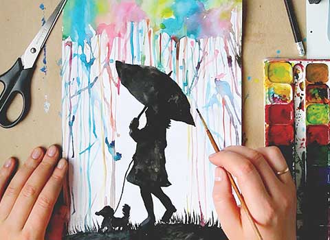 Человек под дождем